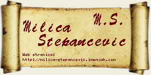 Milica Stepančević vizit kartica